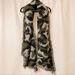 Bluenotes Asymmetrical Camo Blanket Scarf